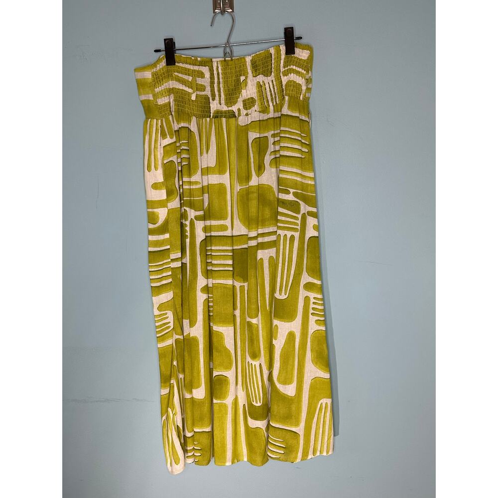 Christian Siriano Olive Green and Cream Midi Skirt - Picture 3 of 6